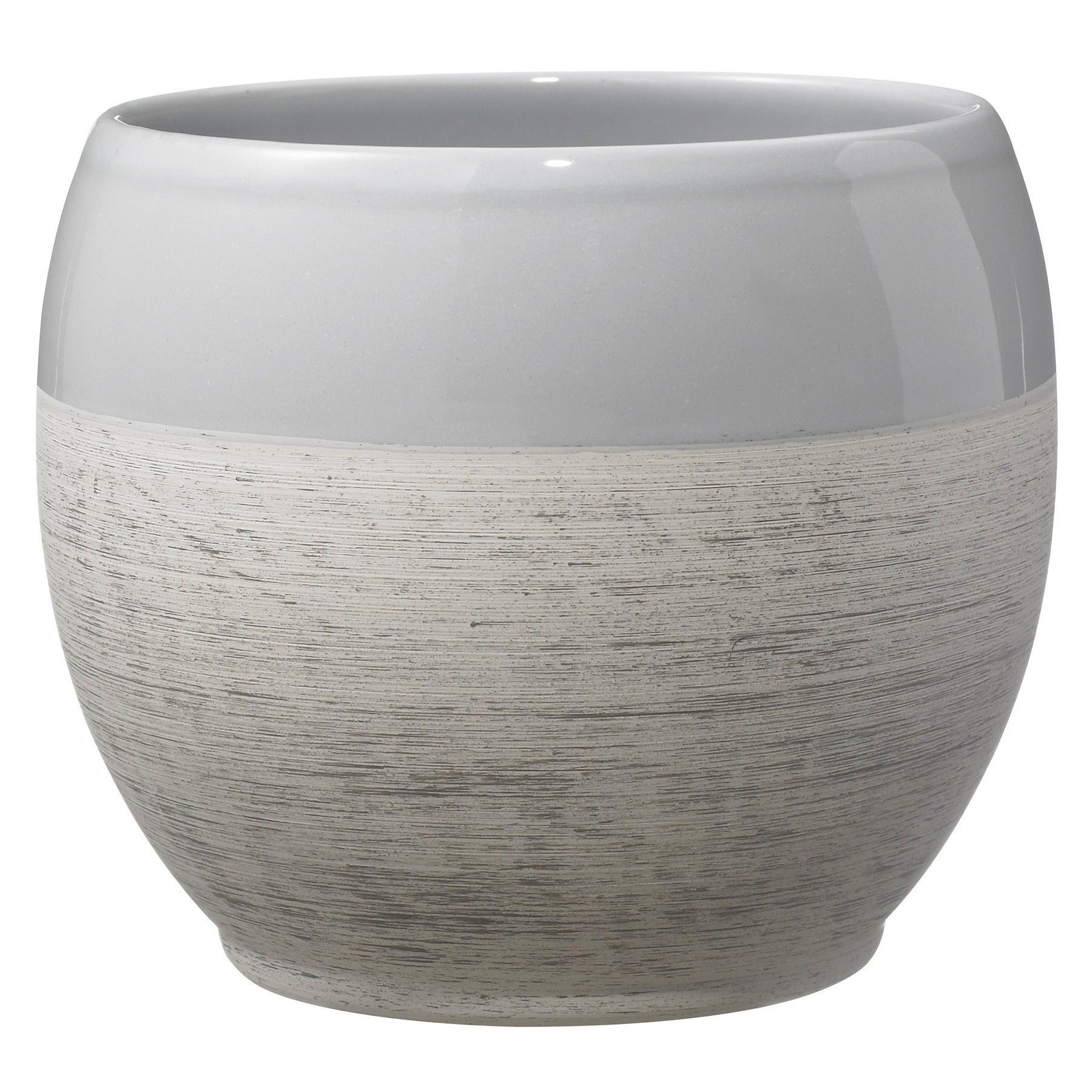 Alberta Fashion Ceramic Pot - 5.9" Shiny Wood Optics Gray