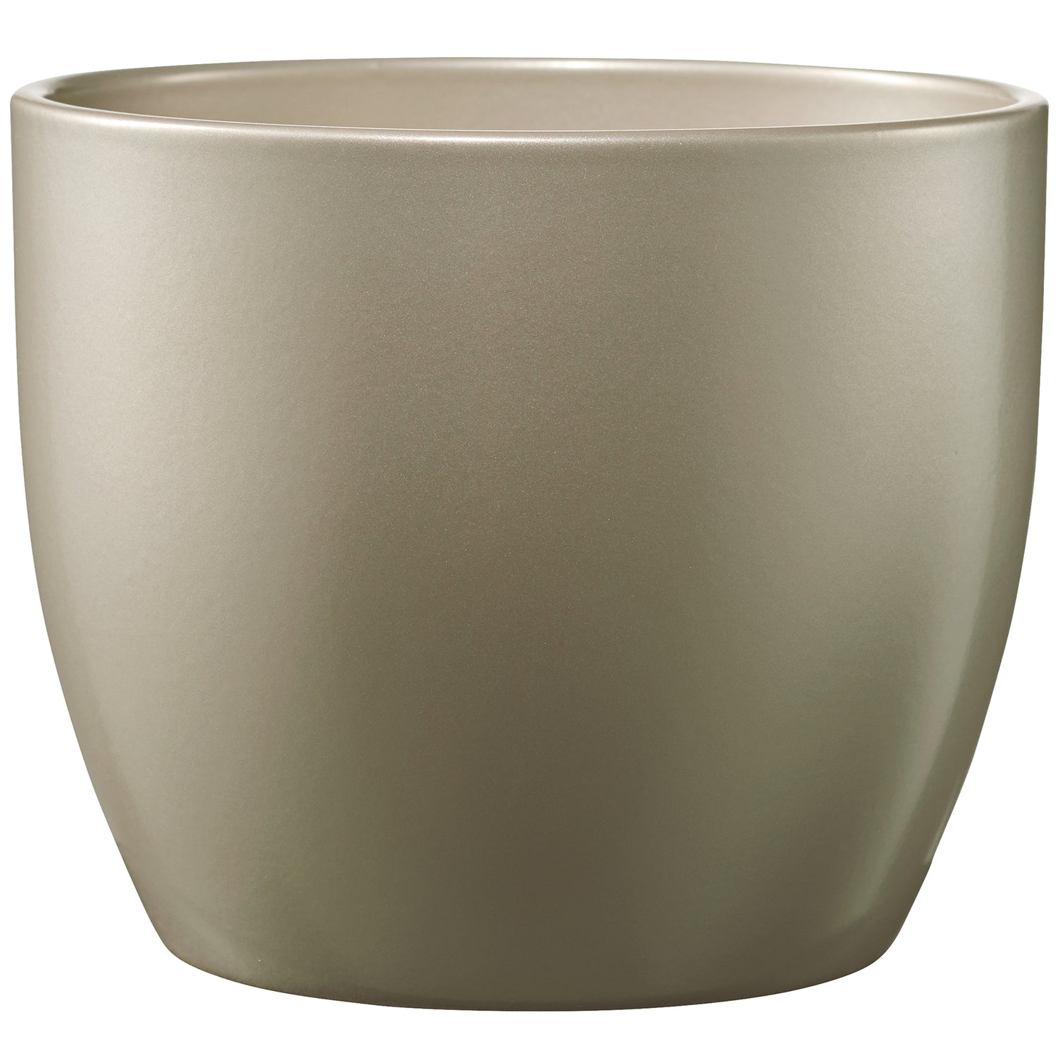 Basel Elegance Ceramic Pot - 6.3" Gray Beige Metallic