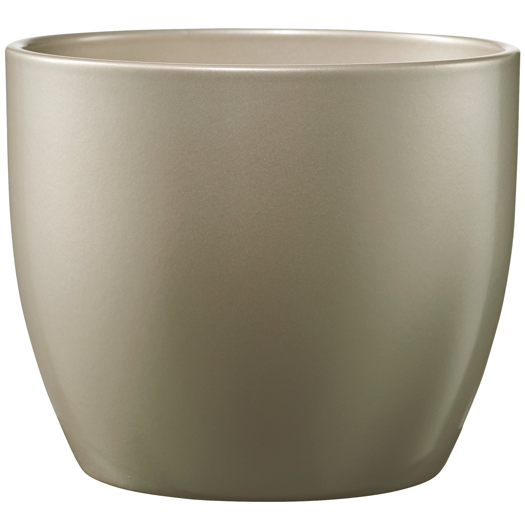 Basel Elegance Ceramic Pot - 6.3" Gray Beige Metallic