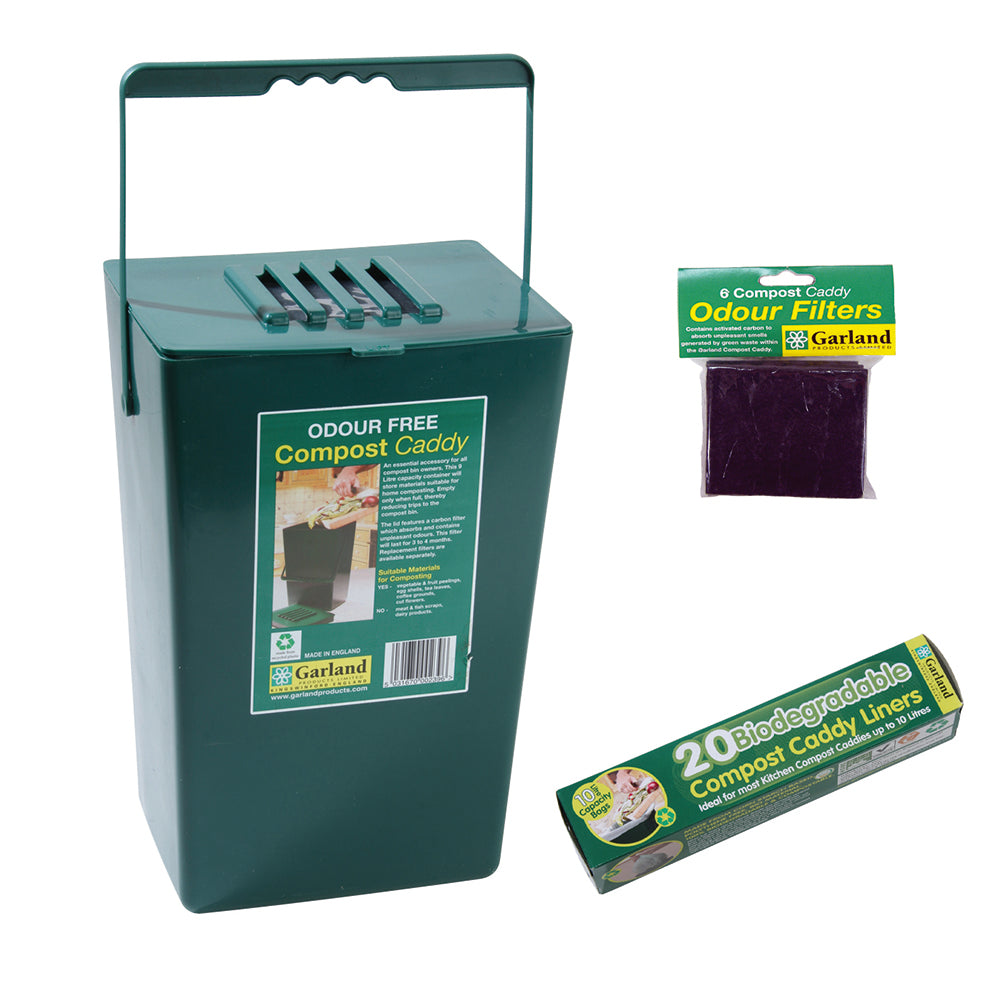 Midi Compost Caddy with Replacement Filters &amp; Biodegradable Bags