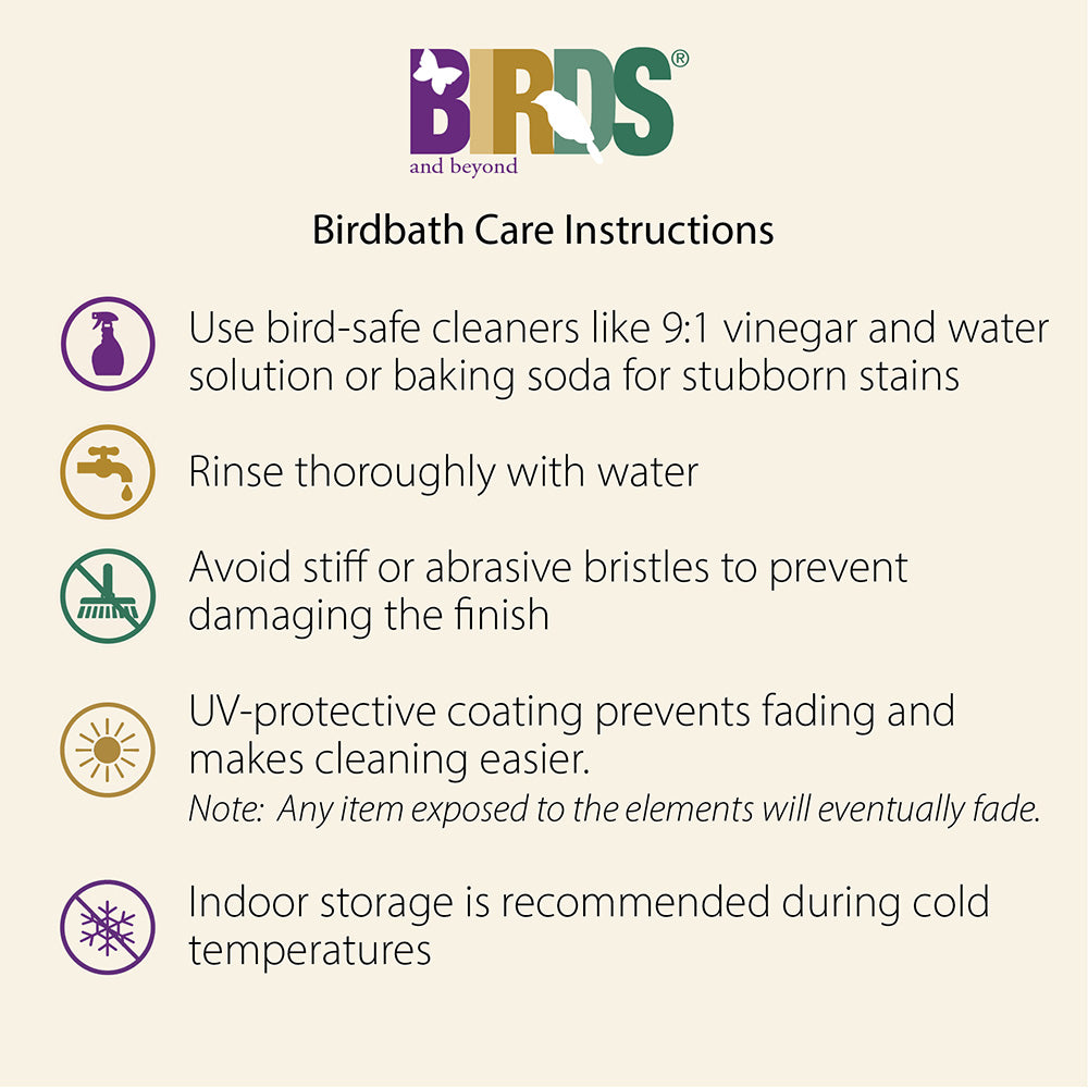 Azure Fiber Clay Birdbath Bowl - 19" dia