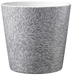 Dallas Botanic Ceramic Pot - 5.5" Floral Light Gray