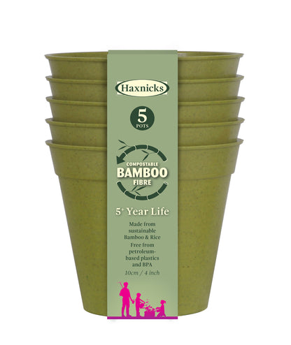 Bamboo Pot (5 pack) - 4" Green