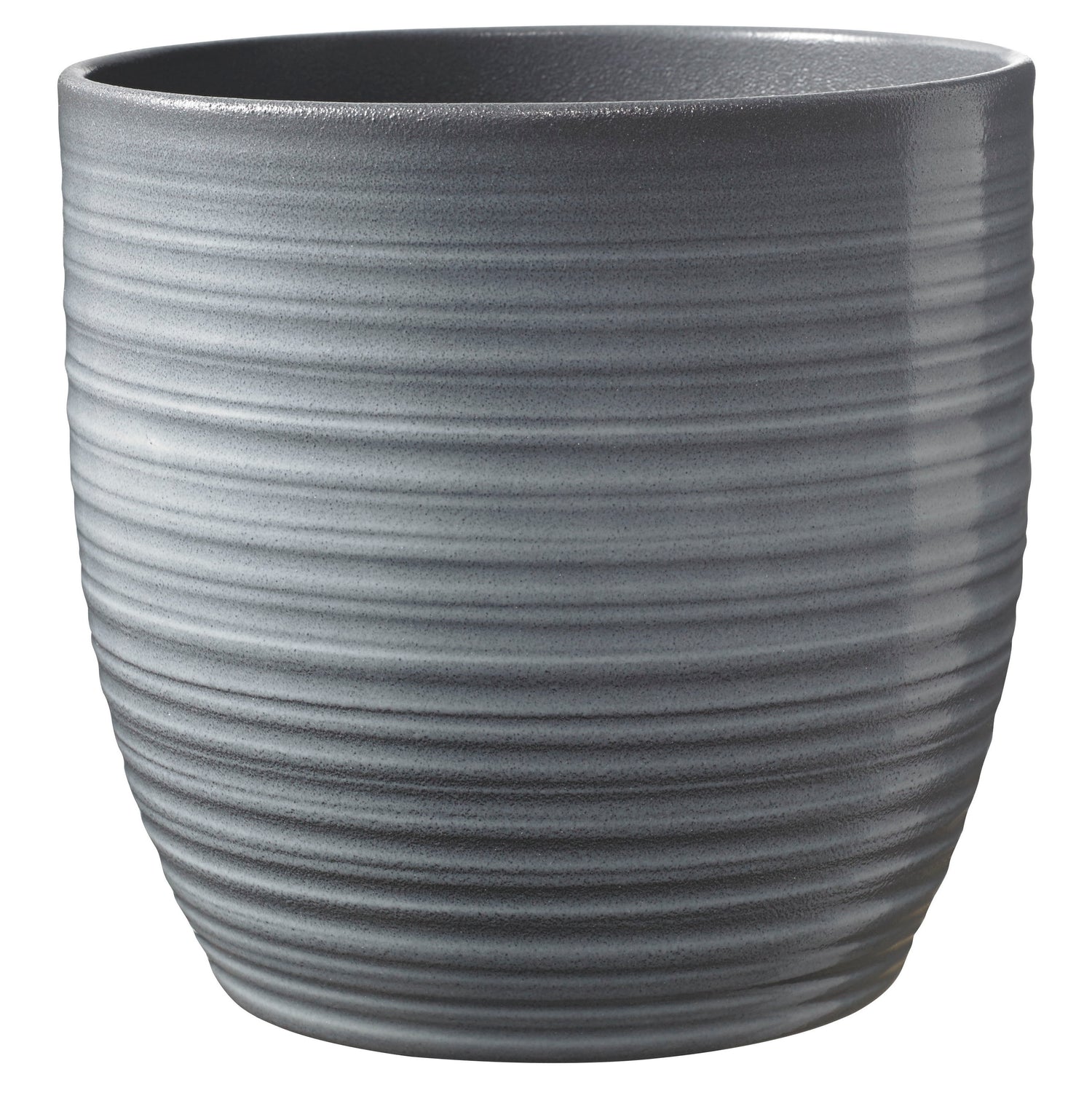 Bergamo Ceramic Pot - 9.5" Light Gray Glaze