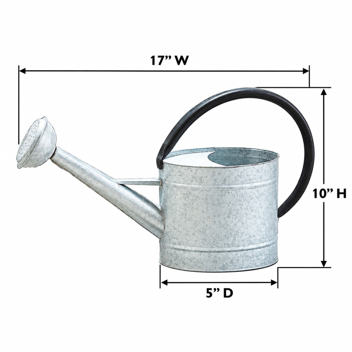 Aged Zinc Watering Can - 0.7 gal Oval