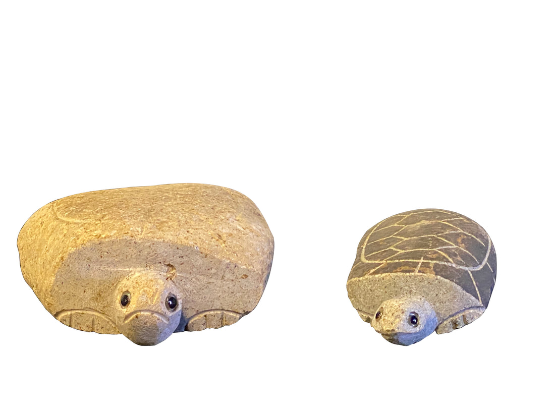 Family of Boulder Turtles - 2 Pcs 10"H, 14"H