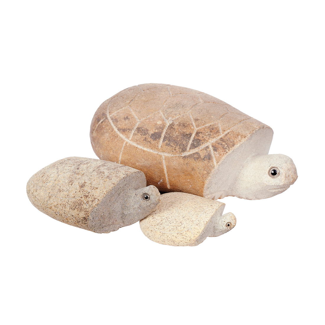 Family of Boulder Turtles - 3 Pcs 4"H, 6"H, 10"H