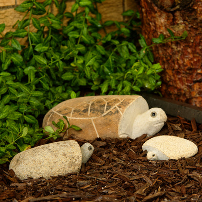 Family of Boulder Turtles - 3 Pcs 4"H, 6"H, 10"H