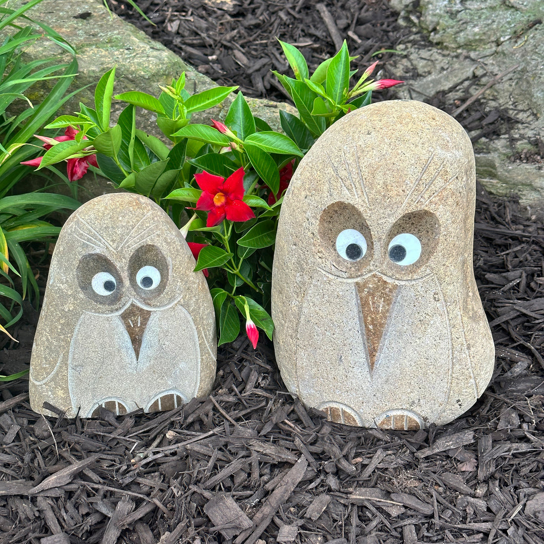 Family of Boulder Angry Birds - 2 Pcs 8"H, 12"H