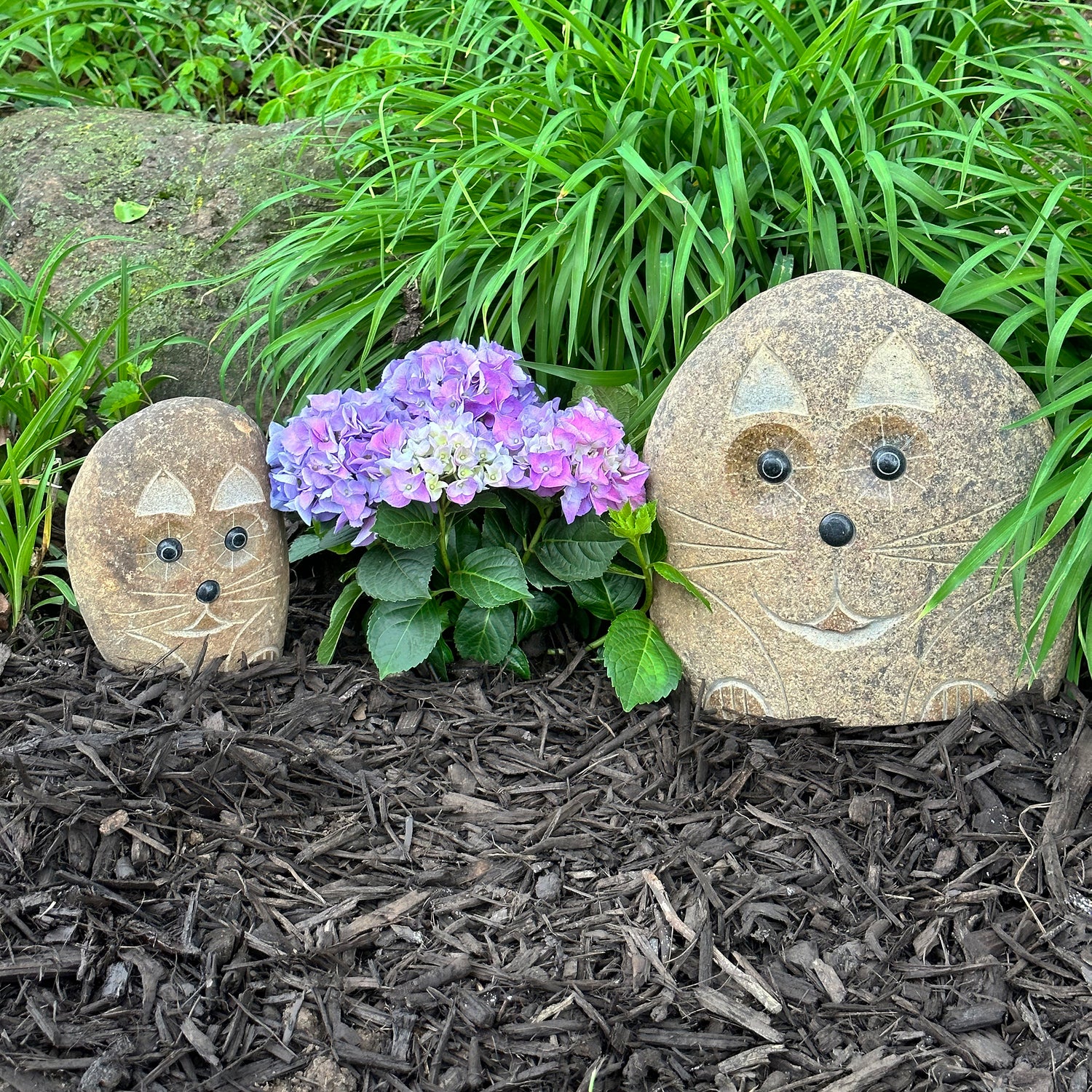 Family of Boulder Cats - 2 Pcs 8"H, 12"H