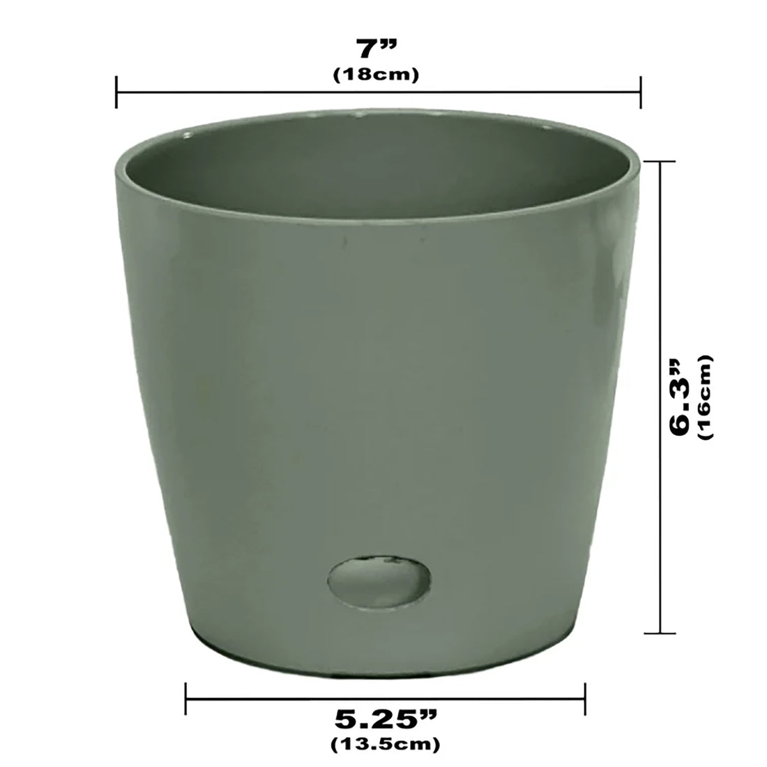 7" Round Self-Watering Bamboo Pot - Sage Green