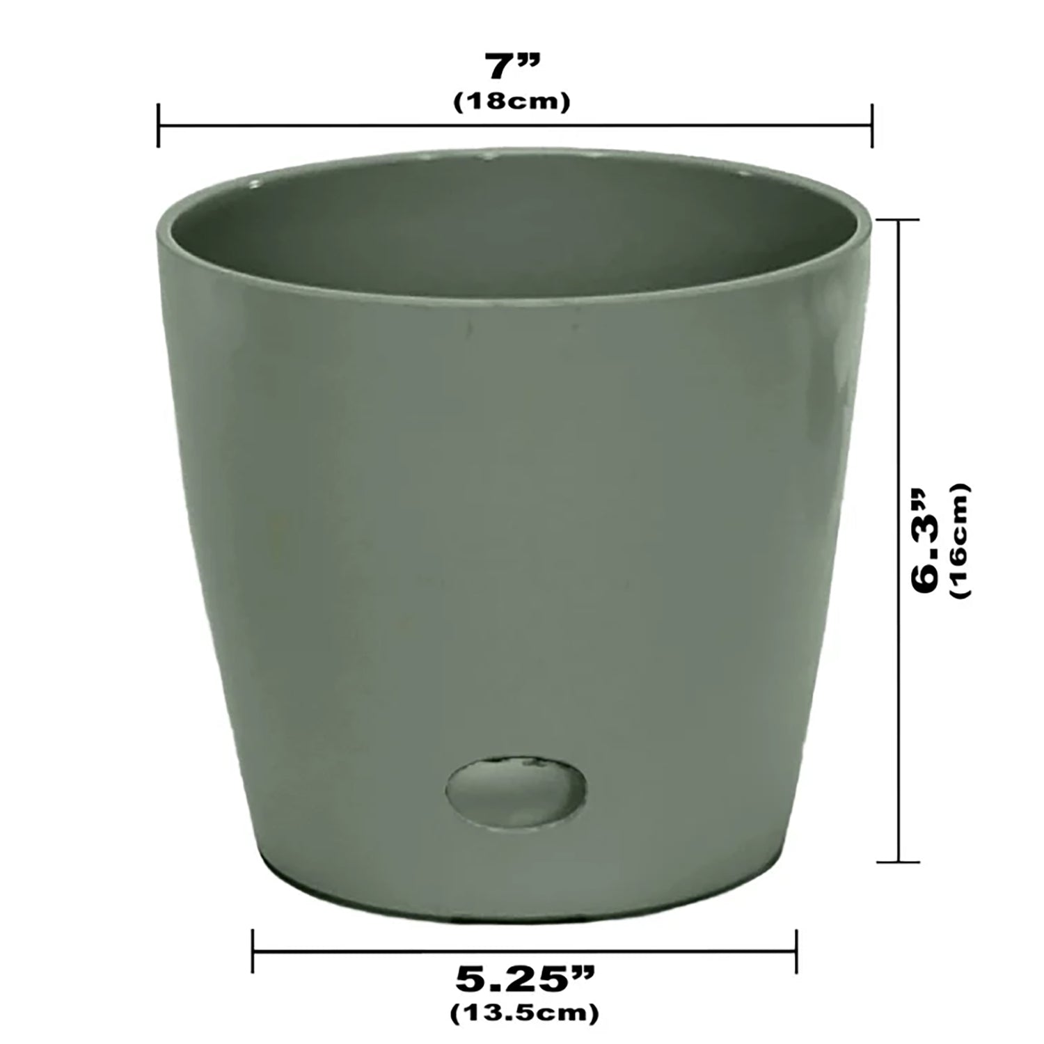 7" Round Self-Watering Bamboo Pot - Sage Green