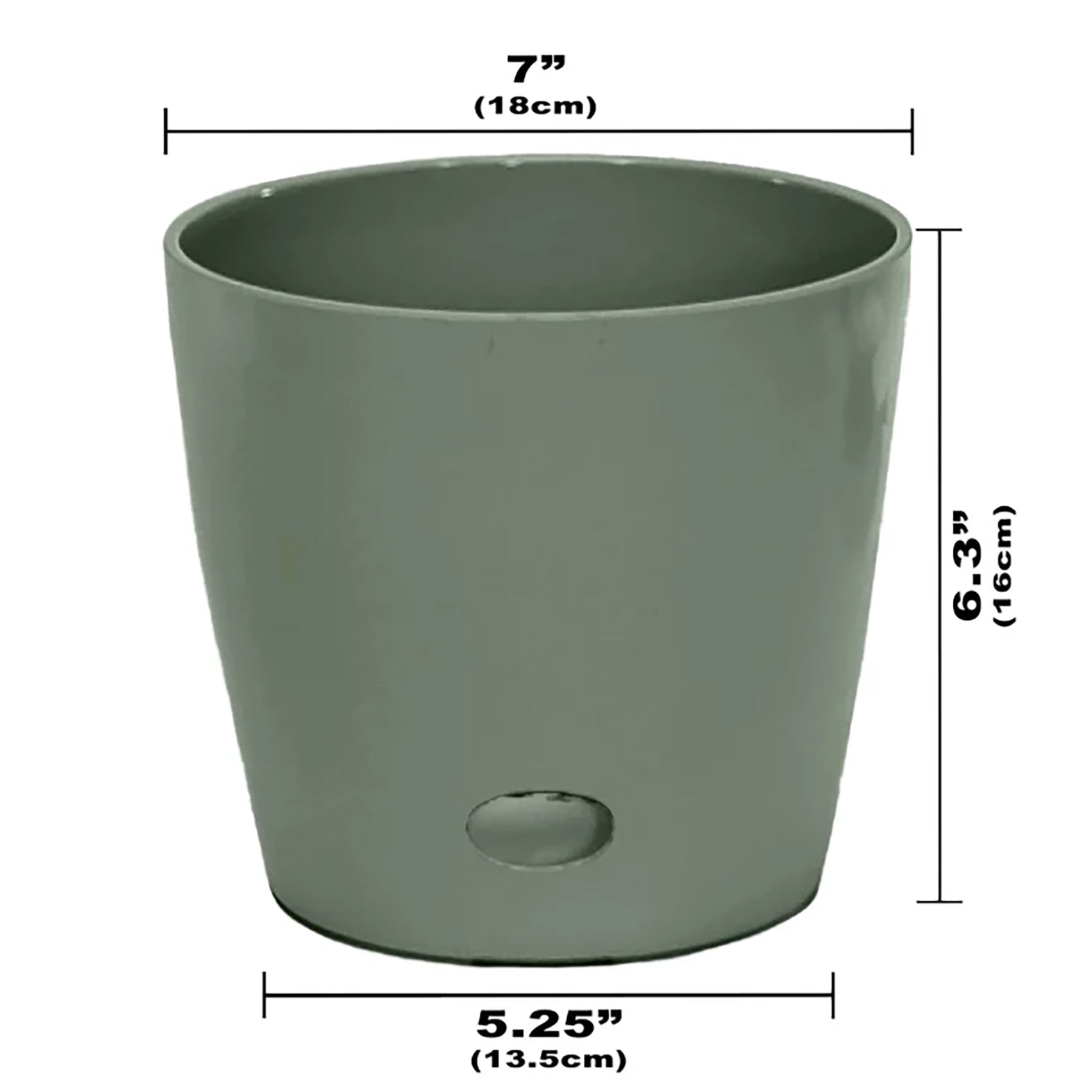 7" Round Self-Watering Bamboo Pot - Sage Green