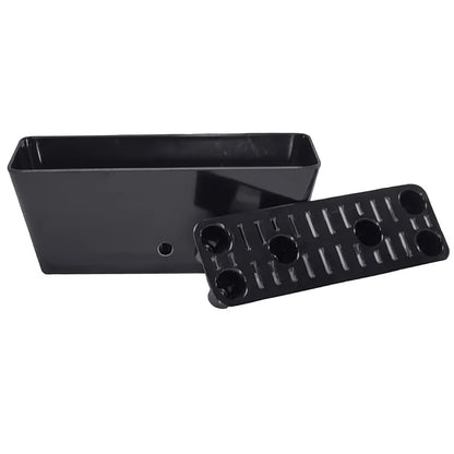 16" Rectangular Self-Watering Bamboo Planter - Black