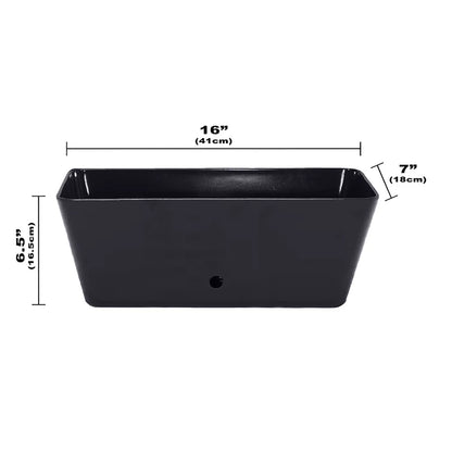 16" Rectangular Self-Watering Bamboo Planter - Black