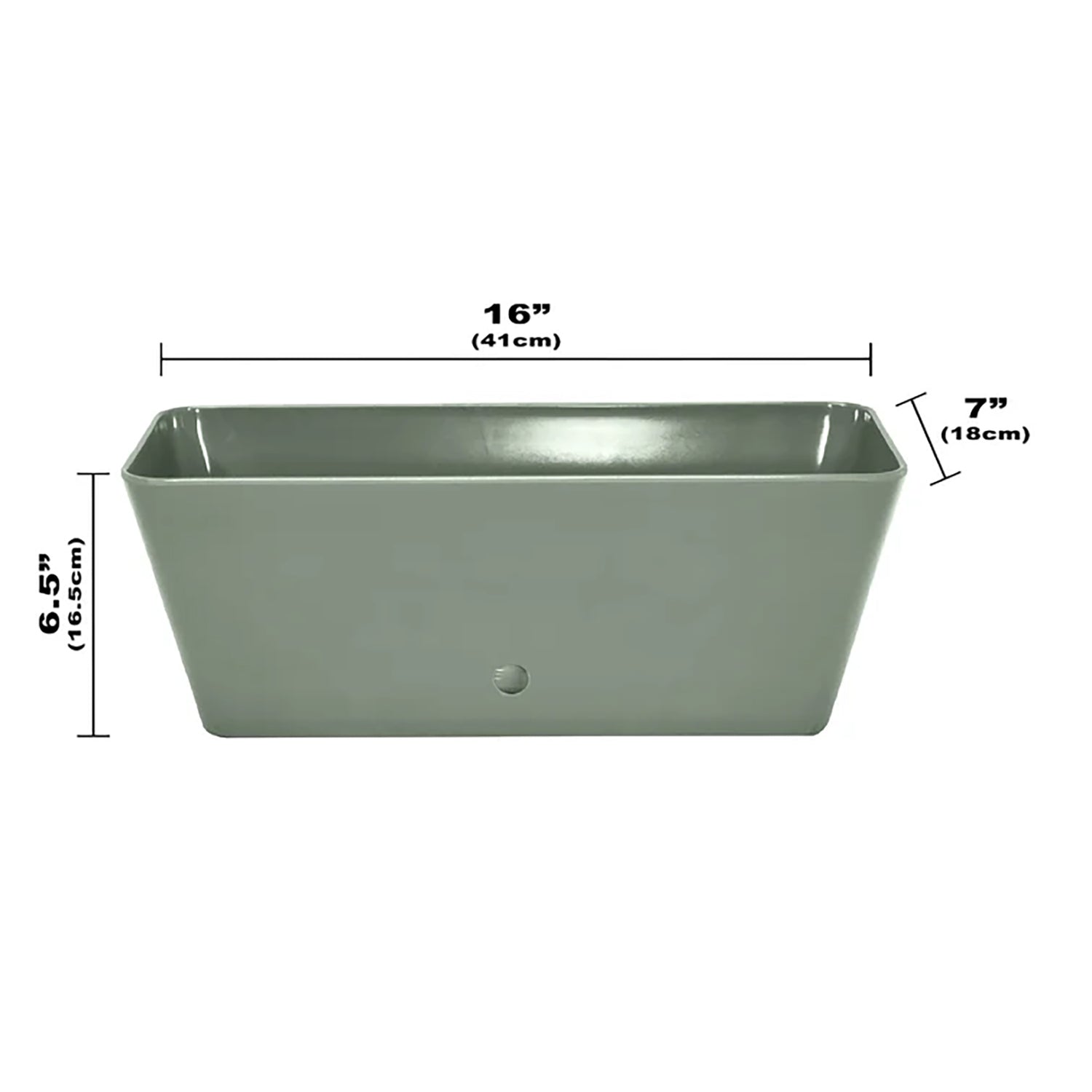 16" Rectangular Self-Watering Bamboo Planter - Sage Green