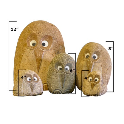 Family of Boulder Angry Birds - 5 Pcs 4"H, 6"H, 8"H, 12"H