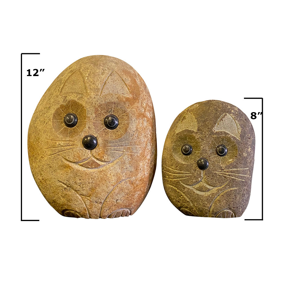Family of Boulder Cats - 2 Pcs 8"H, 12"H