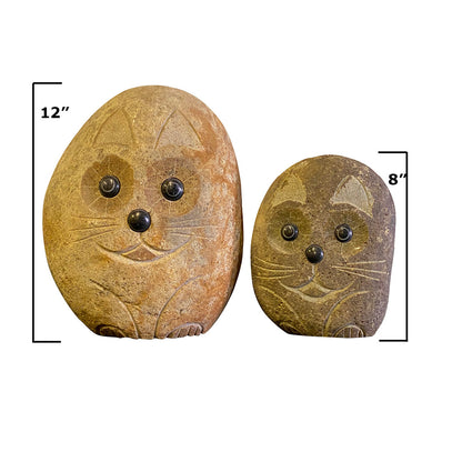 Family of Boulder Cats - 2 Pcs 8"H, 12"H
