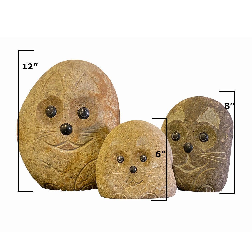 Family of Boulder Cats - 3 Pcs 6"H, 8"H, 12"H