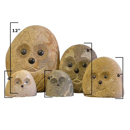 Family of Boulder Cats - 5 Pcs 4"H, 6"H, 8"H, 12"H