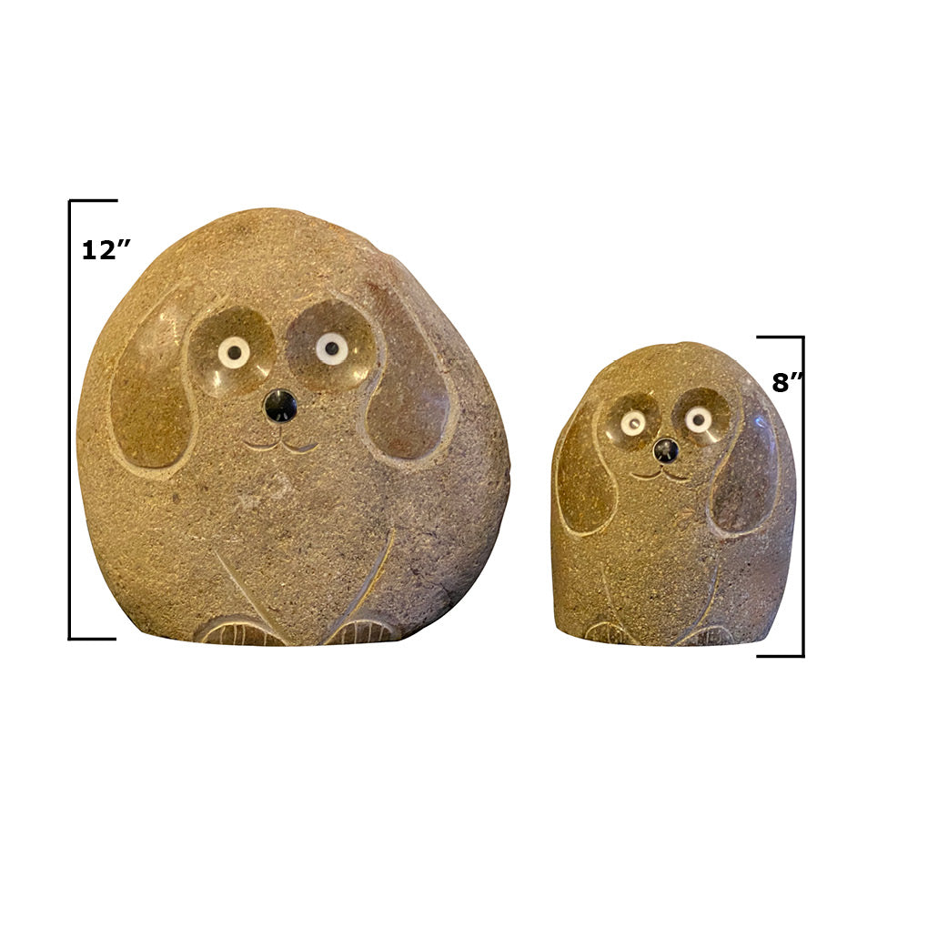 Family of Boulder Dogs - 2 Pcs 8"H, 12"H