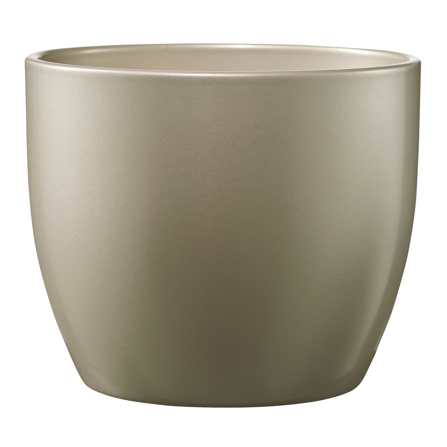 Basel Elegance Ceramic Pot - 5.1" Gray Beige Metallic