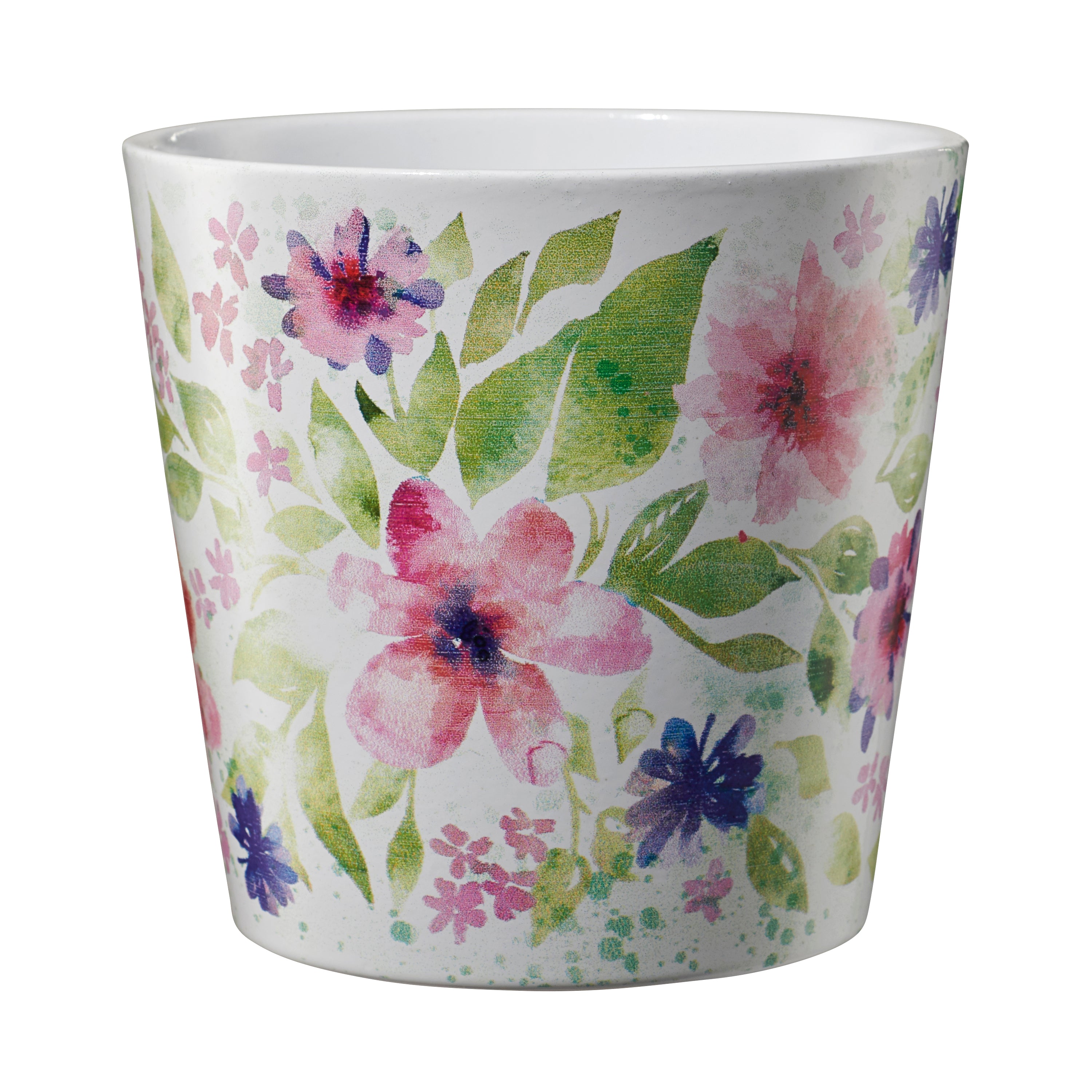 Dallas Aquarelle Ceramic Pot - 5.5" Flower Watercolor
