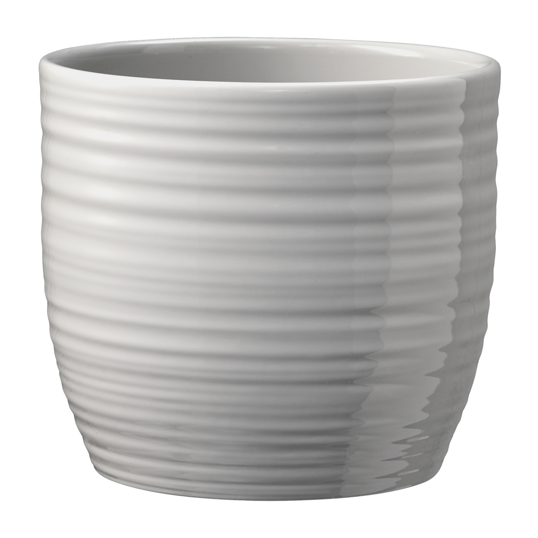 Bergamo Pure Ceramic Pot - 5.1" Shiny Light Gray