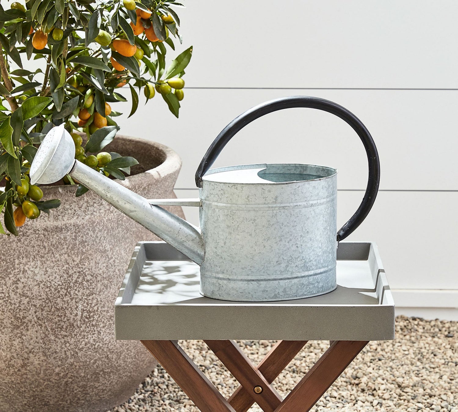 Aged Zinc Watering Can - 1.3 gal Oval