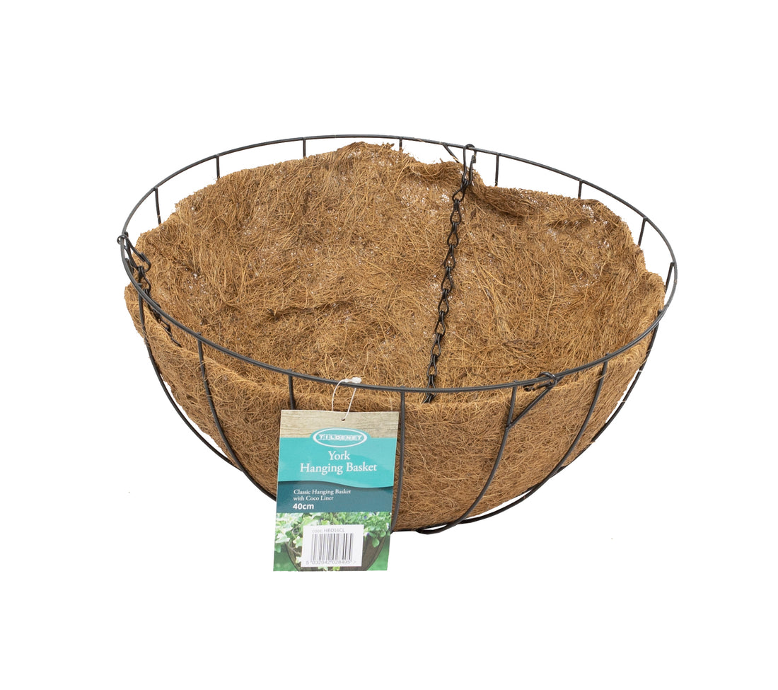 York Deluxe Hanging Basket with Coco Liner - 16"