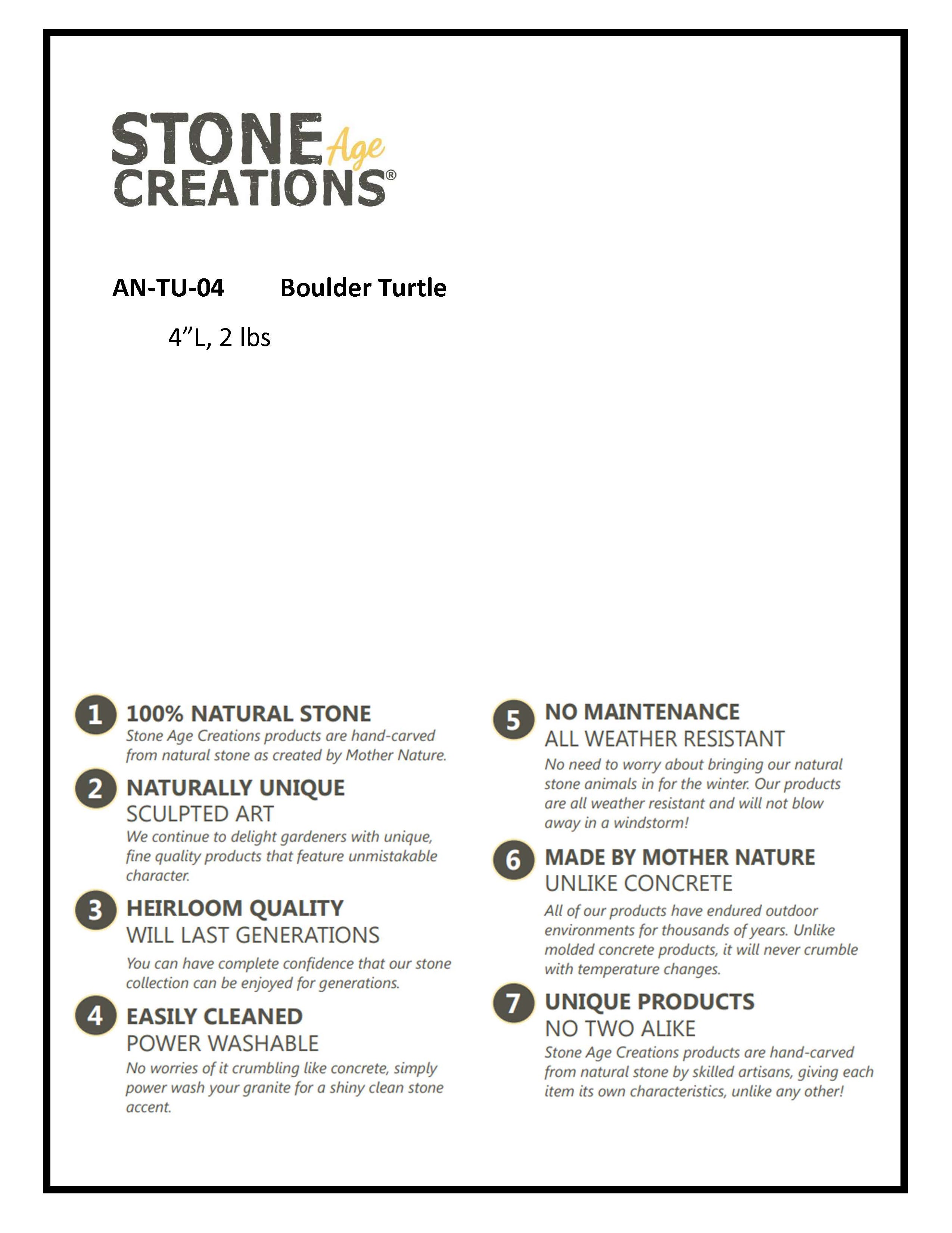 Boulder Turtle - 4" H