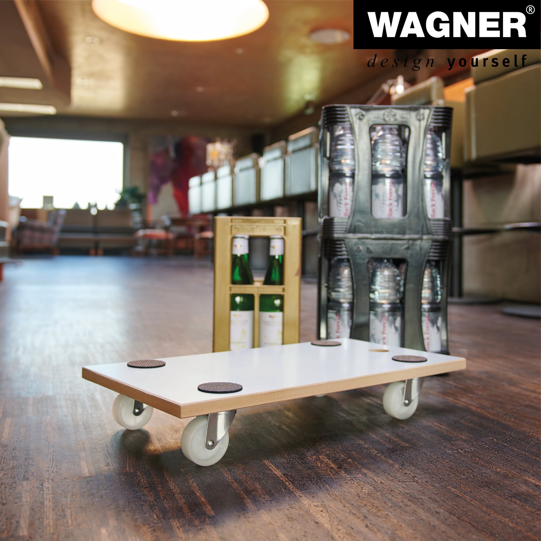 Wagner Moving Dolly - White Wood 23" x 12"